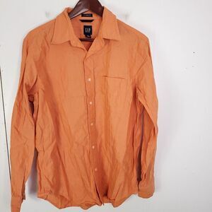 GAP Men's Orange Casual Button Down Shirt